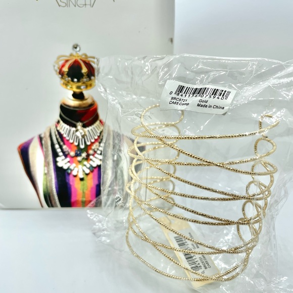 AMRITA SINGH Reina Cuff Adjustable Gold Bracelet NWT - Picture 10 of 10
